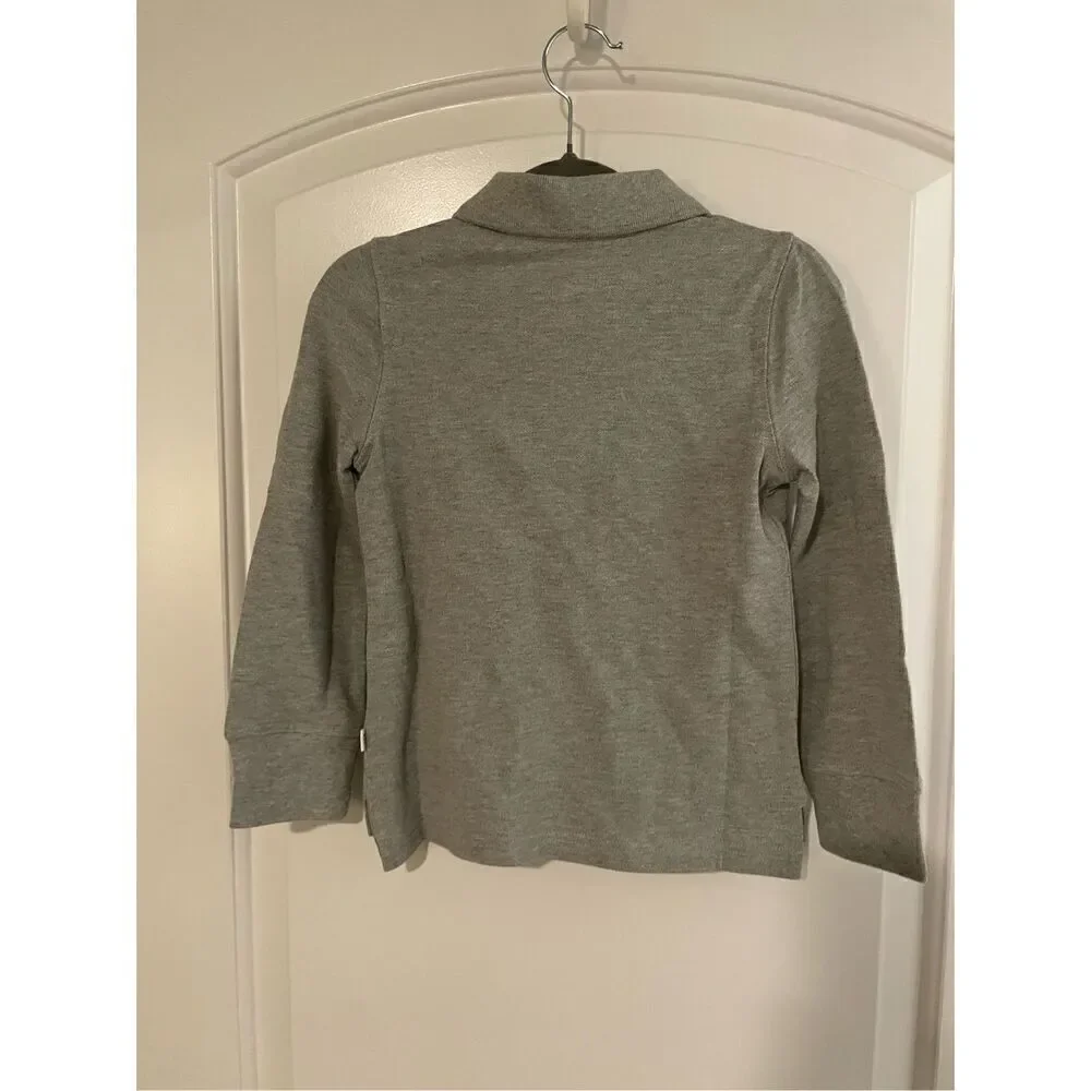 New boys gray Gap organic cotton long sleeve polo size XS